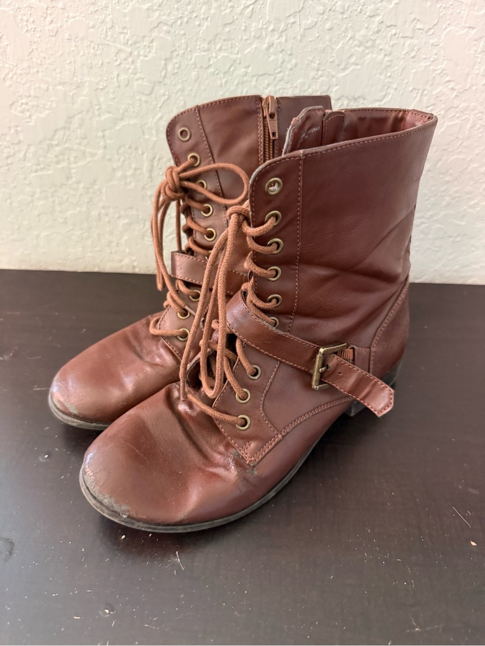 Women's Brown Lace-Up Boots